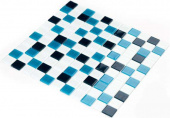 Плитка Мозаика Стеклянная Kotto Keramika GM 4021 C3 Cerulean d/Cerulean m/white