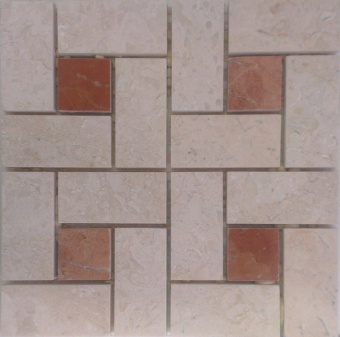 Плитка МКР-7П VICTORIA BEIGE + ROJO ALICANTE МОЗАИКА