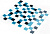 Плитка Мозаика Стеклянная Kotto Keramika GM 4021 C3 Cerulean d/Cerulean m/white