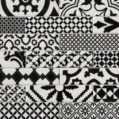 Плитка Fap Chelsea Brick Black White Deco FOMH Стена 75Х300