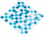 Плитка Мозаика Стеклянная Kotto Keramika GM 4019 C3 blue d/blue m/white