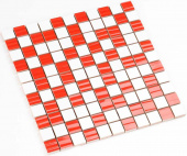 Плитка Мозаика Kotto Keramika СМ 3004 С2 red str./white