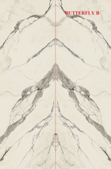 Плитка Lea Ceramiche Lsatmyb Timeless Marble Slimtech Calacatta Butterfly B Стена/Пол