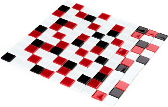 Плитка Мозаика Стеклянная Kotto Keramika GM 4007 C3 black/red m/white