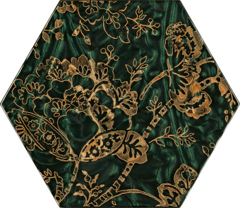 Плитка Paradyz Urban Colours Green Inserto Glass Heksagon C 171х198