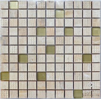 Плитка Мозаика Kotto Keramika СМ 3041 С2 Beige/Gold