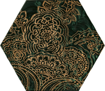 Плитка Paradyz Urban Colours Green Inserto Glass Heksagon B 171х198