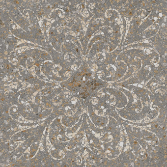 Плитка Kerama Marazzi Терраццо Коричневый Декорированный Обрезной Sg632300R Пол