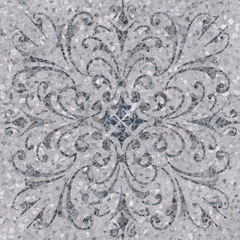 Плитка Kerama Marazzi Терраццо Серый Декорированный Обрезной Sg632700R Пол
