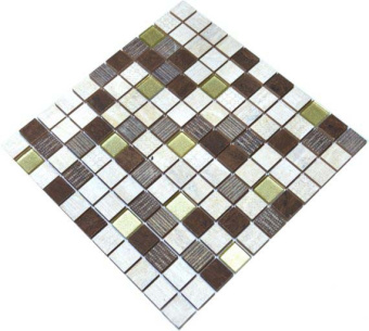 Плитка Мозаика Kotto Keramika СМ 3042 С3 Beige/Eboni/Gold
